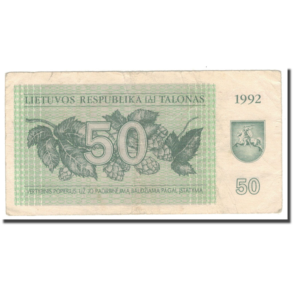 Banknote, Lithuania, 50 (Talonas), 1992, KM:41, VF(20-25)