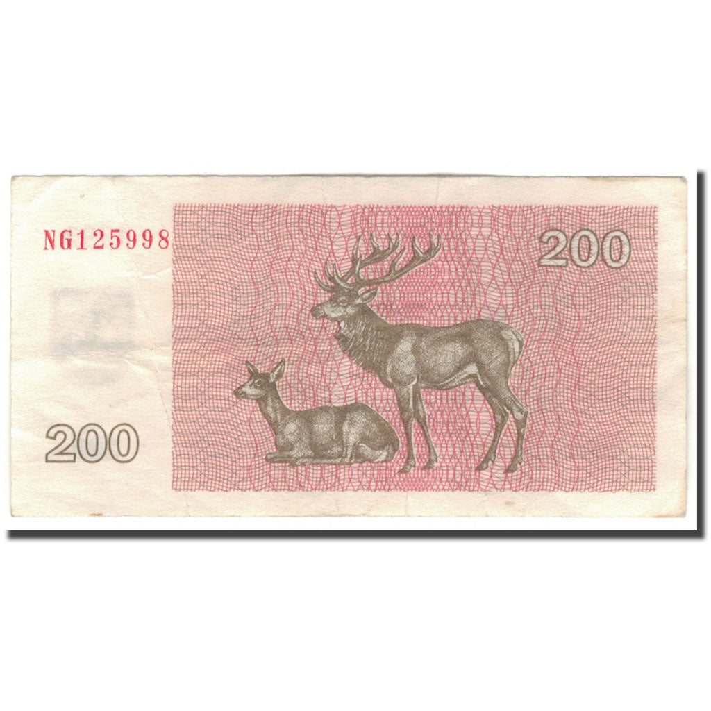 Billete, 200 (Talonas), 1992, Lituania, KM:43a, MBC