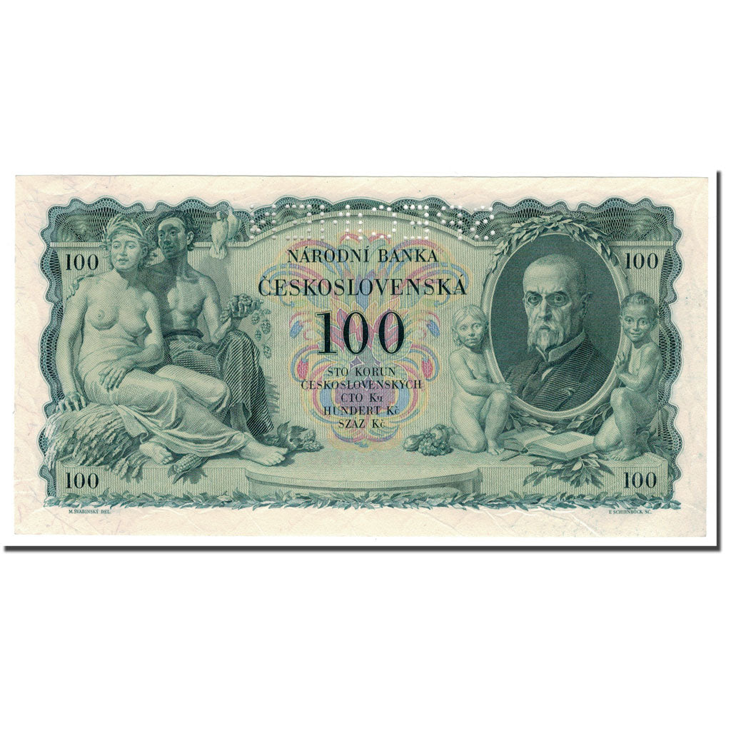 Banknote, Czechoslovakia, 100 Korun, 1931, 1931-01-10, Specimen, KM:23s