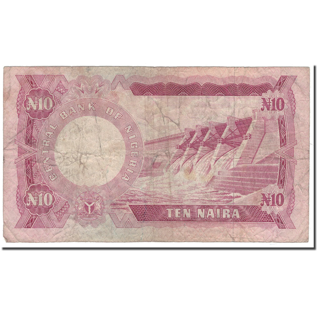Banknote, Nigeria, 10 Naira, KM:17a, VG(8-10)