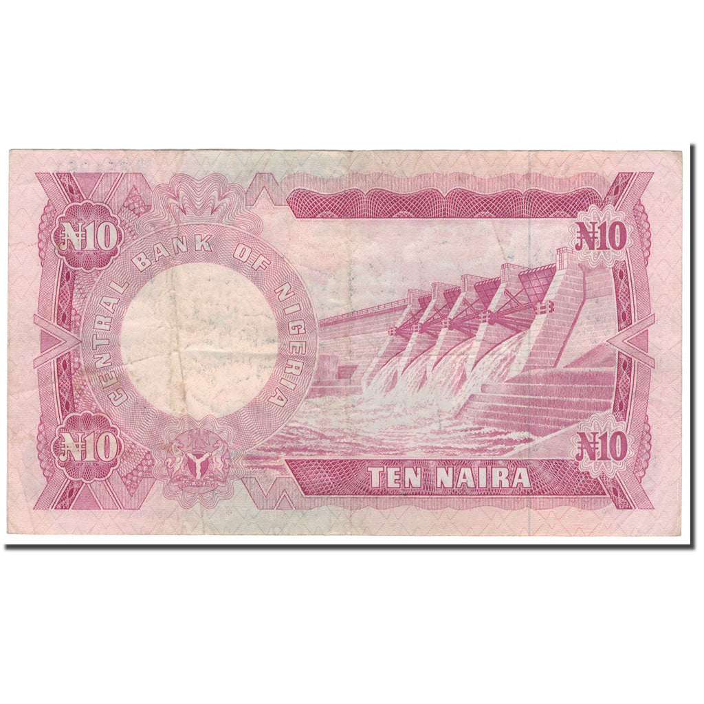 Banknote, Nigeria, 10 Naira, KM:17a, VG(8-10)
