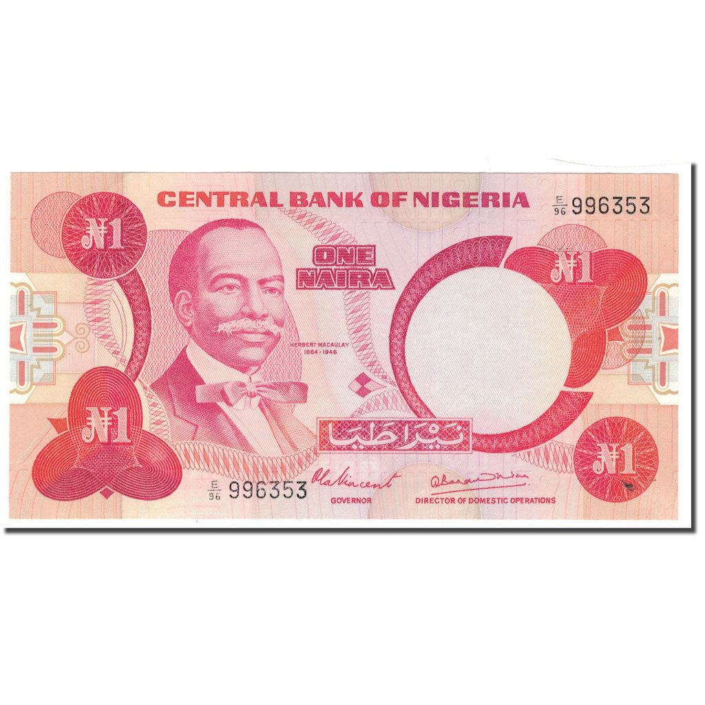 Banknote, Nigeria, 1 Naira, KM:19a, UNC(65-70)