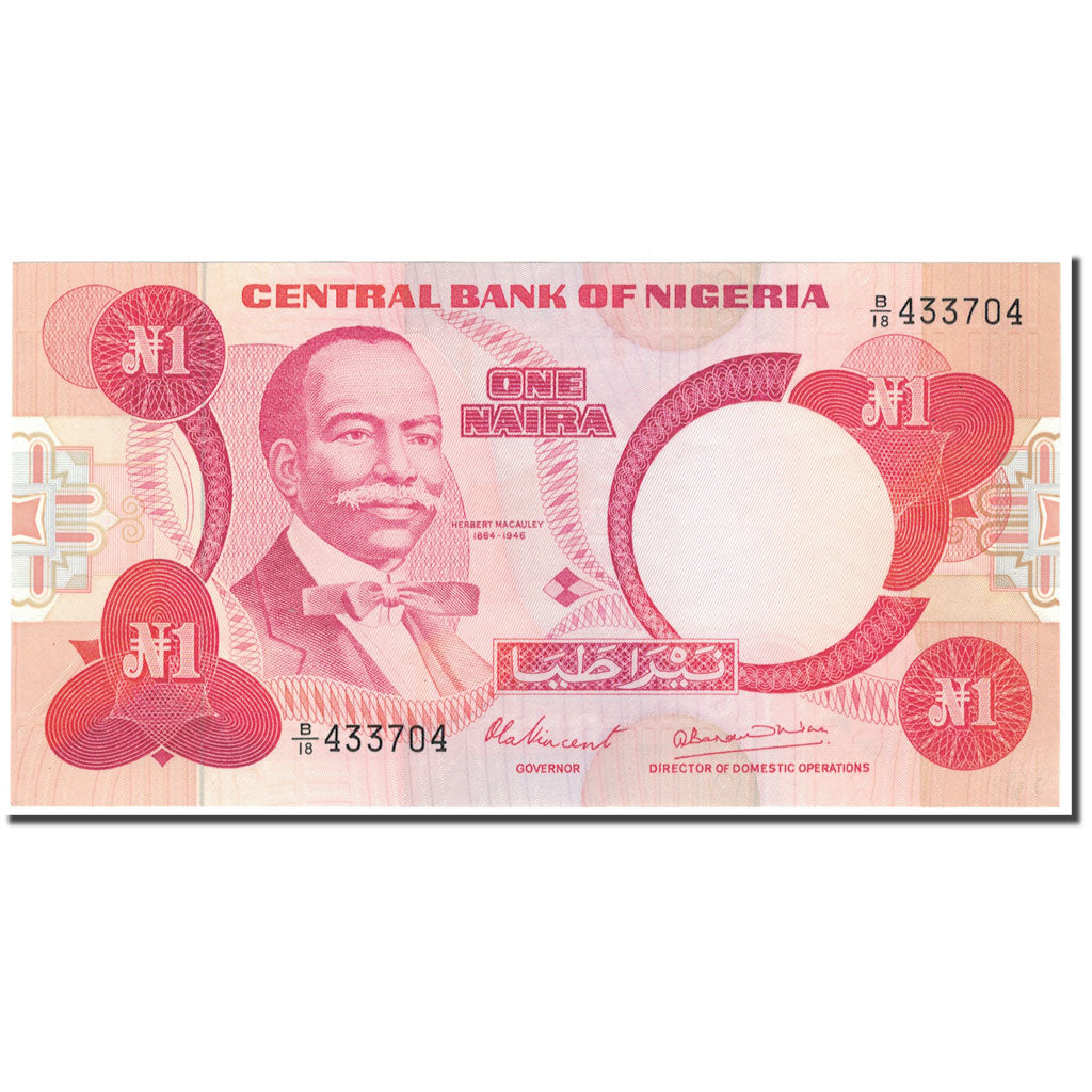 Banknote, Nigeria, 1 Naira, KM:19a, UNC(65-70)