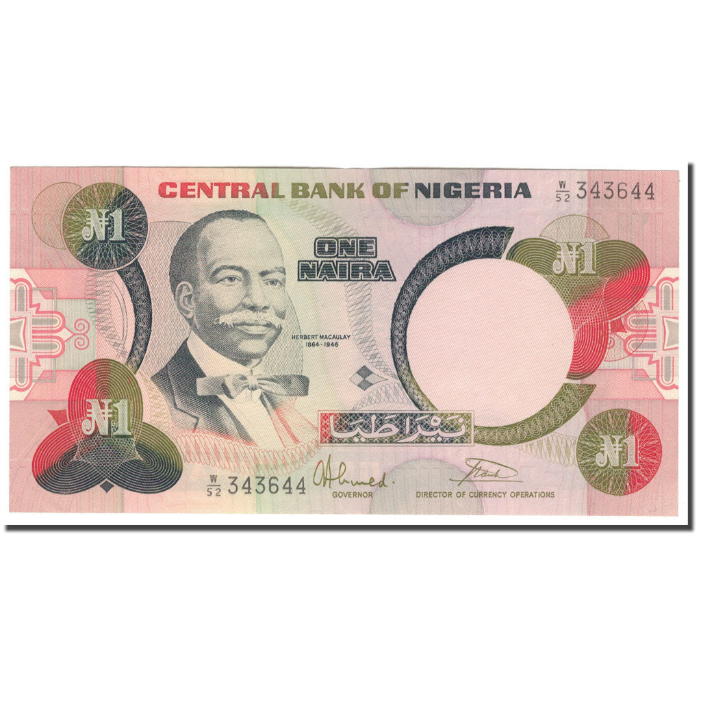 Banknote, Nigeria, 1 Naira, KM:23a, EF(40-45)