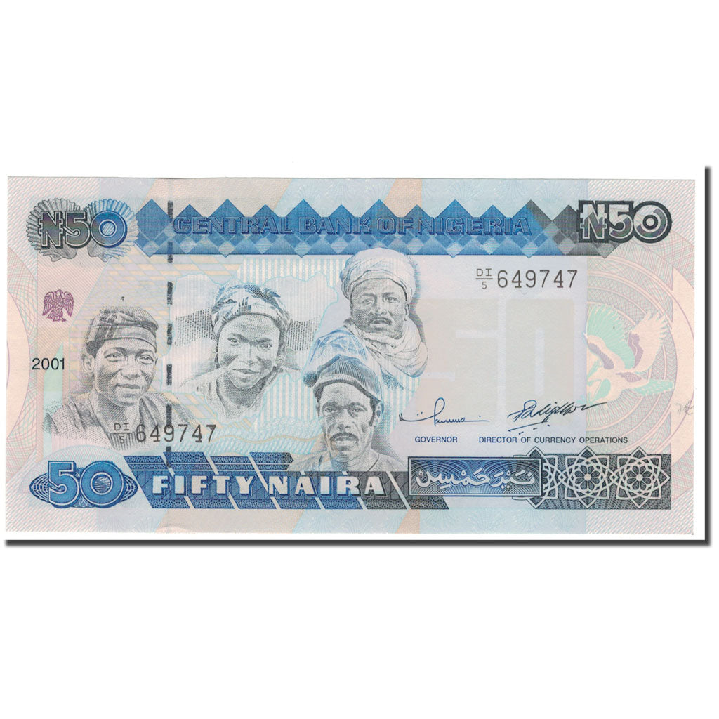 Banknote, Nigeria, 50 Naira, KM:27c, AU(55-58)
