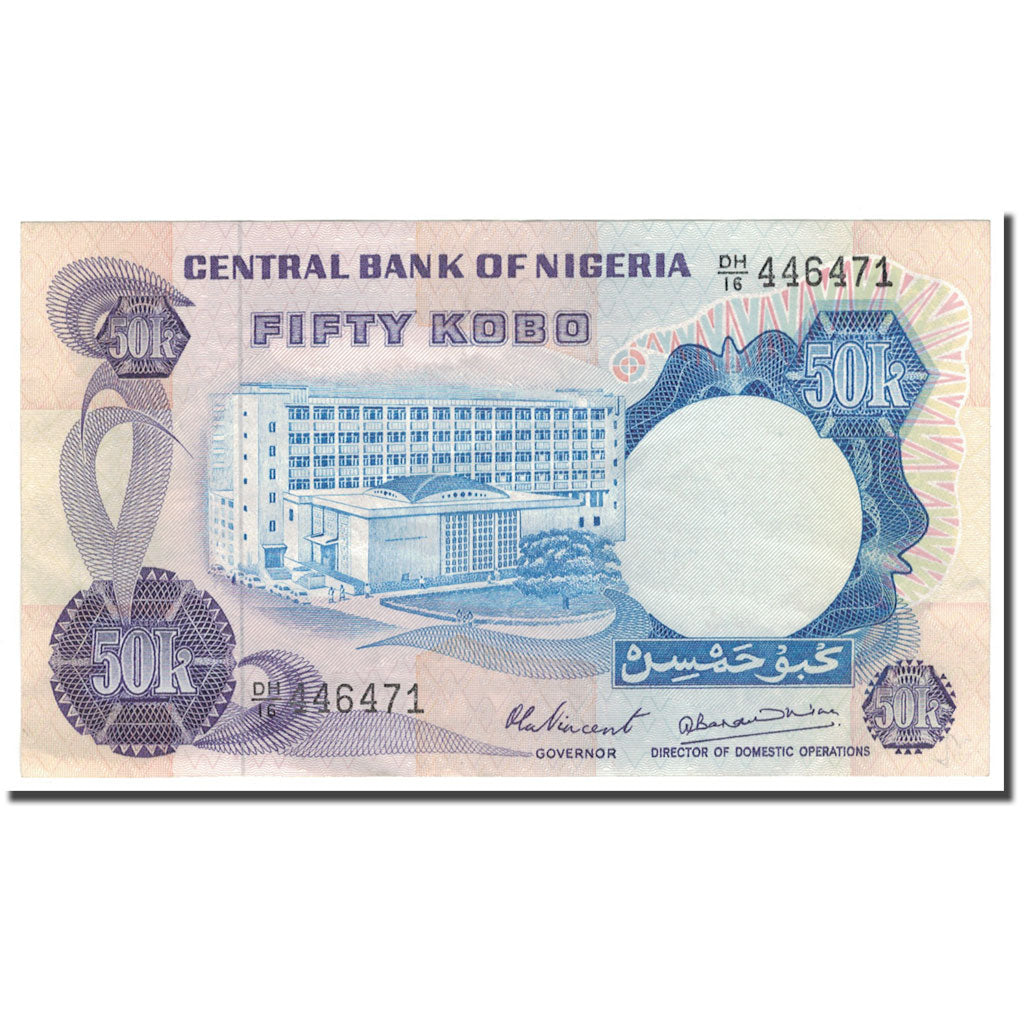 Banknote, Nigeria, 50 Kobo, KM:14A, AU(50-53)