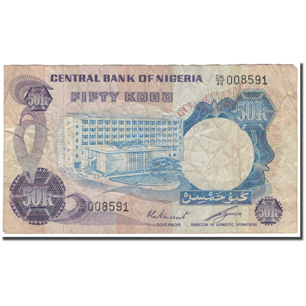 Banknote, Nigeria, 50 Kobo, KM:14f, VG(8-10)