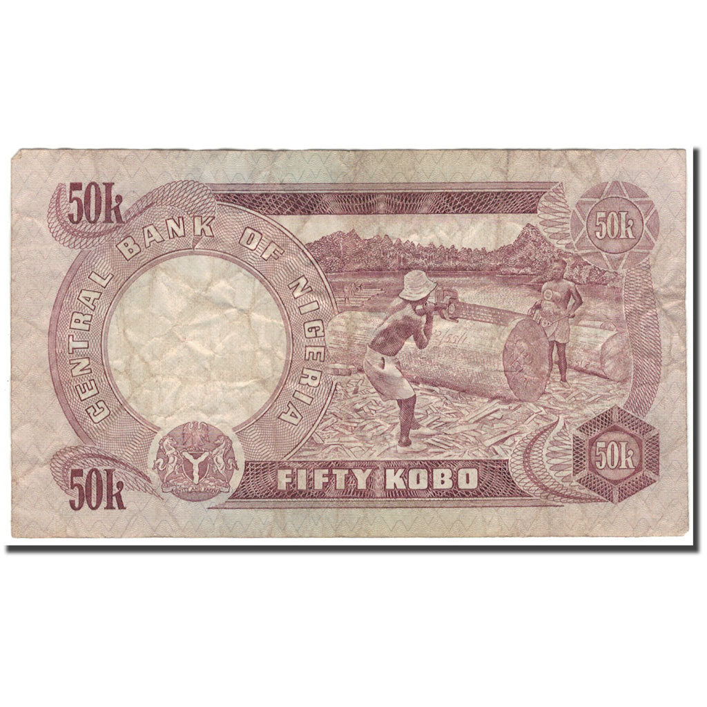 Banknote, Nigeria, 50 Kobo, KM:14f, VG(8-10)