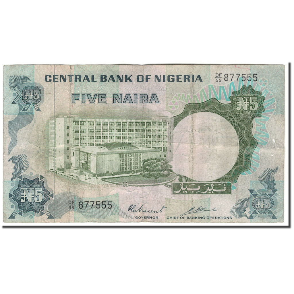 Banknote, Nigeria, 5 Naira, KM:16c, F(12-15)