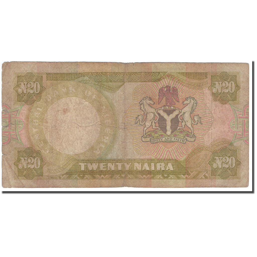 Banknote, Nigeria, 20 Naira, KM:18c, G(4-6)