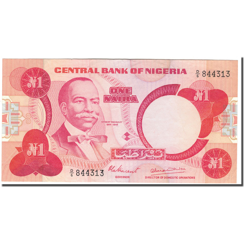 Banknote, Nigeria, 1 Naira, KM:19a, AU(55-58)