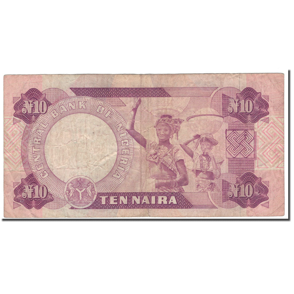 Banknote, Nigeria, 10 Naira, KM:21a, F(12-15)