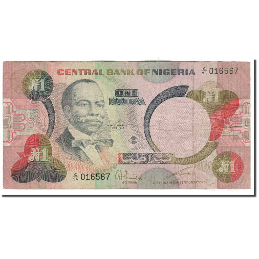 Banconote, Nigeria, 1 Naira, KM:23a, B