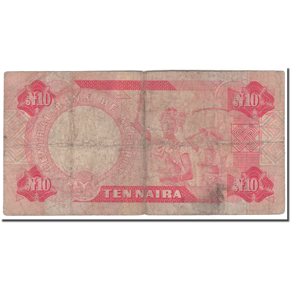 Banknote, Nigeria, 10 Naira, KM:25a, G(4-6)