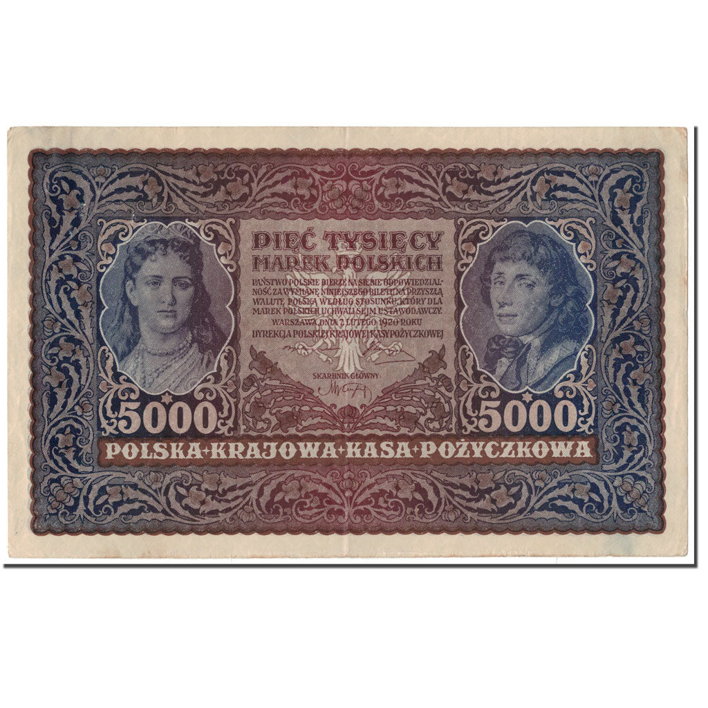 Banknote, Poland, 5000 Marek, 1920, 1920-02-07, KM:31, EF(40-45)