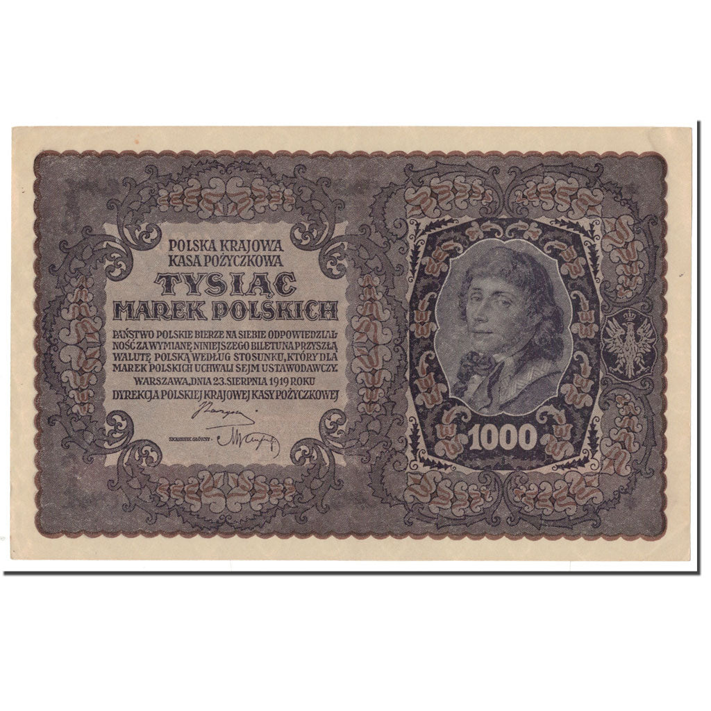 Banknote, Poland, 1000 Marek, 1919, 1919-08-23, KM:29, AU(50-53)