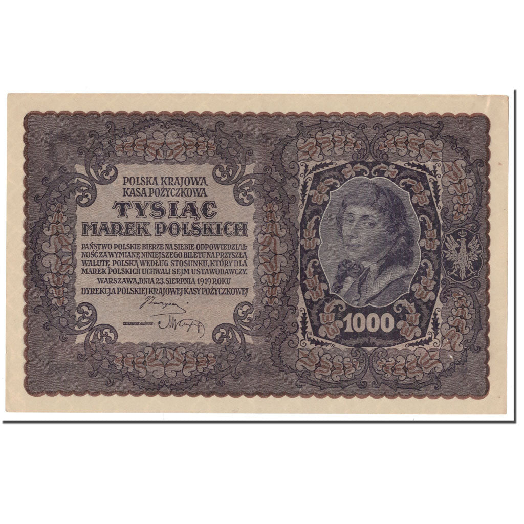 Banknote, Poland, 1000 Marek, 1919, 1919-08-23, KM:29, AU(55-58)