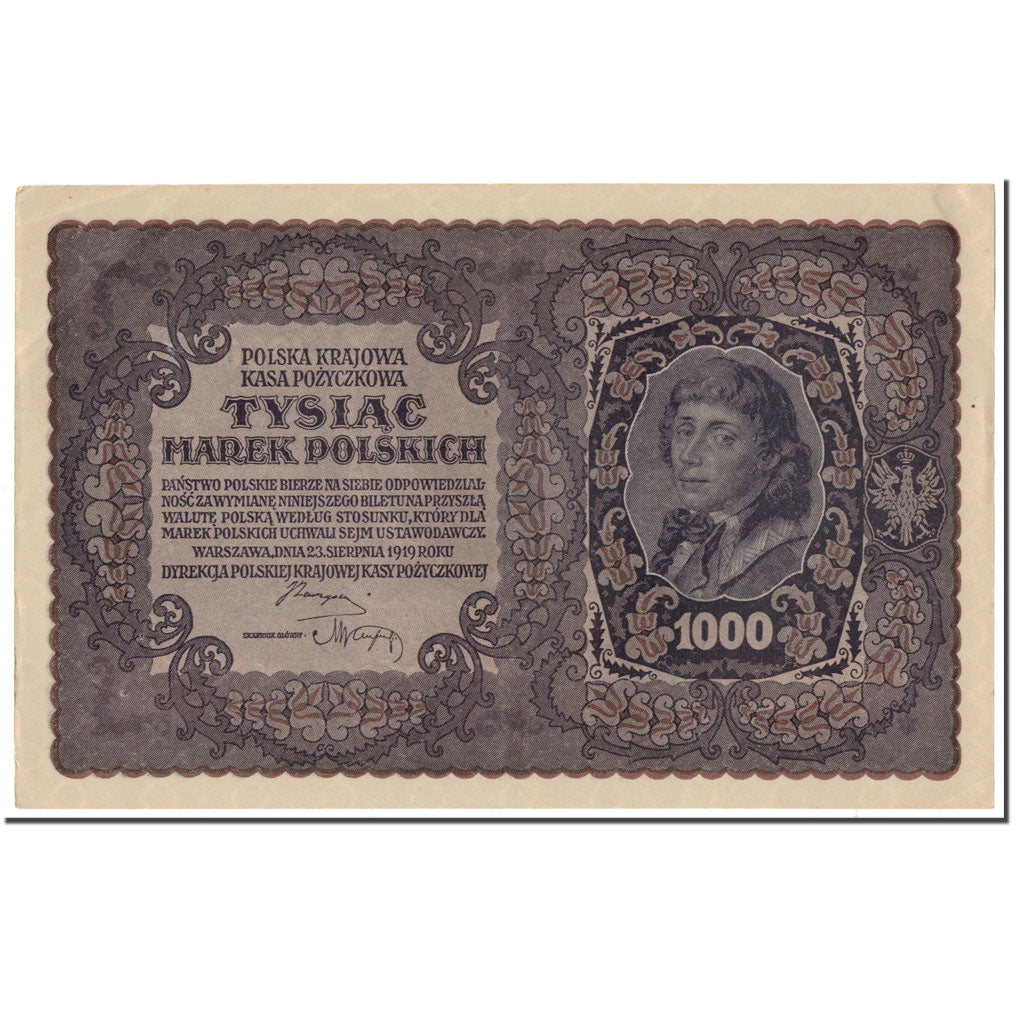 Banknote, Poland, 1000 Marek, 1919, 1919-08-23, KM:29, AU(55-58)