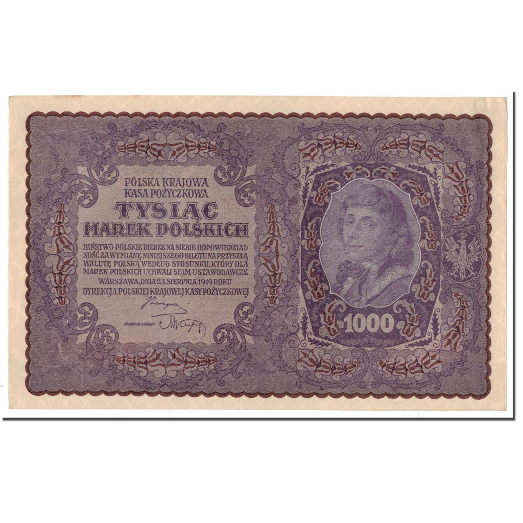 Banknote, Poland, 1000 Marek, 1919, 1919-08-23, KM:29, AU(55-58)