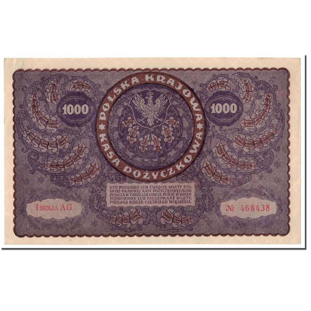 Banknote, Poland, 1000 Marek, 1919, 1919-08-23, KM:29, AU(55-58)