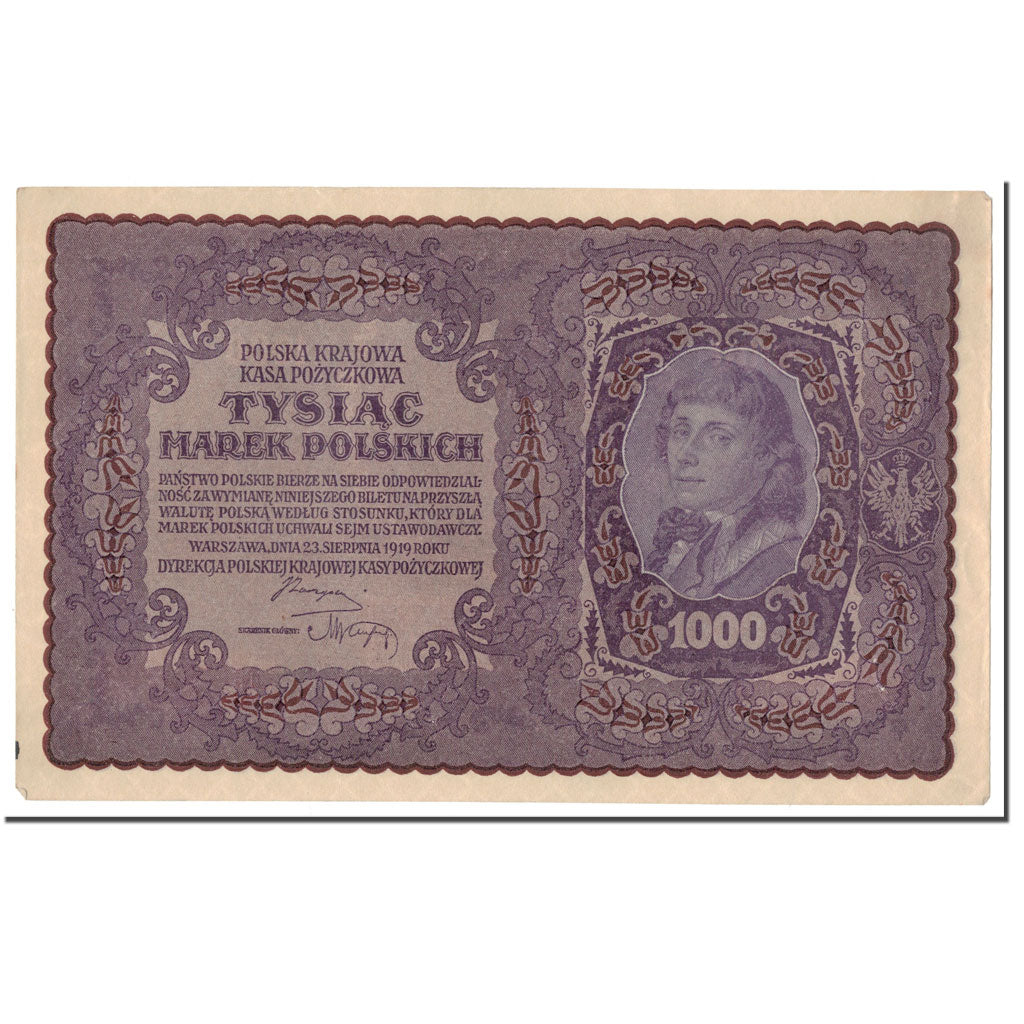 Banknote, Poland, 1000 Marek, 1919, 1919-08-23, KM:29, AU(55-58)