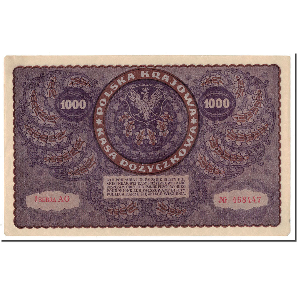 Banknote, Poland, 1000 Marek, 1919, 1919-08-23, KM:29, AU(55-58)