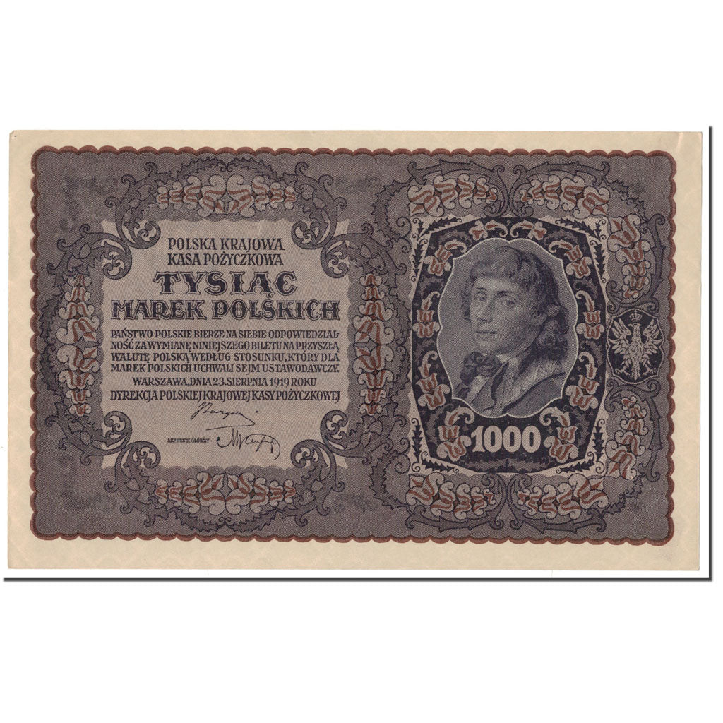 Banknote, Poland, 1000 Marek, 1919, 1919-08-23, KM:29, AU(55-58)