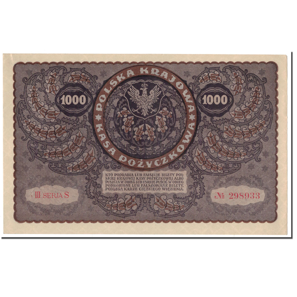 Banknote, Poland, 1000 Marek, 1919, 1919-08-23, KM:29, AU(55-58)