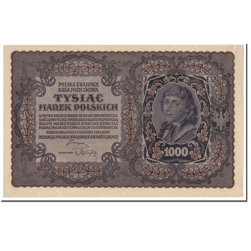 Banknote, Poland, 1000 Marek, 1919, 1919-08-23, KM:29, AU(55-58)