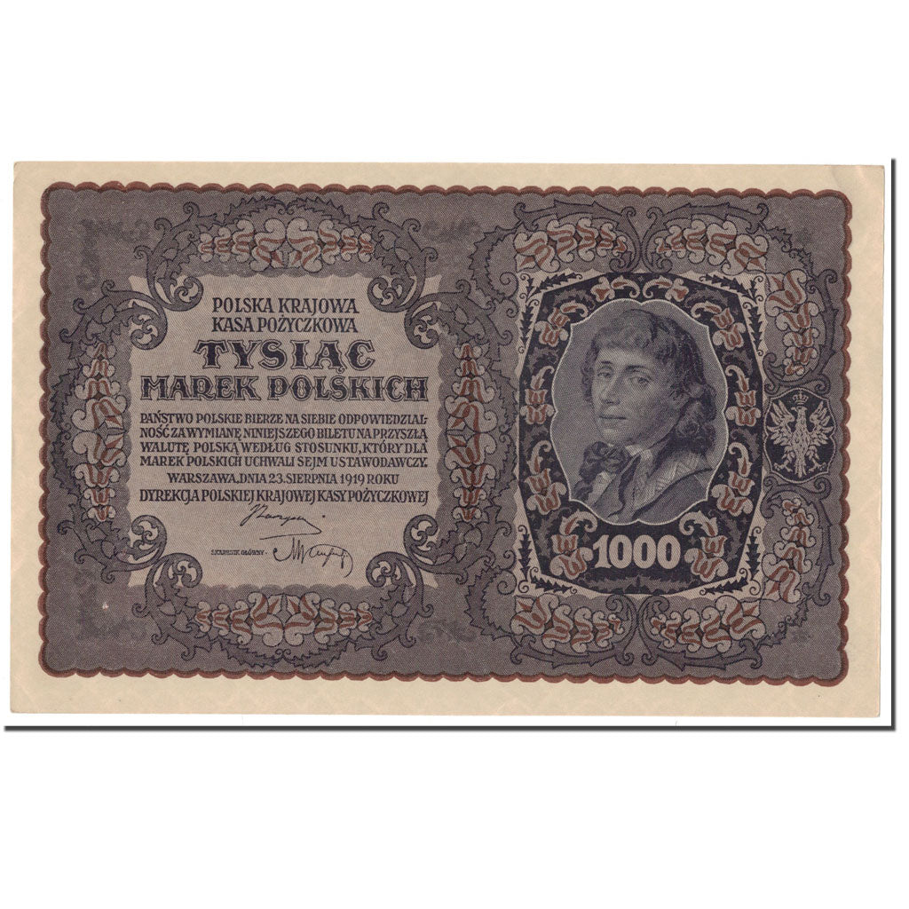 Banknote, Poland, 1000 Marek, 1919, 1919-08-23, KM:29, AU(55-58)