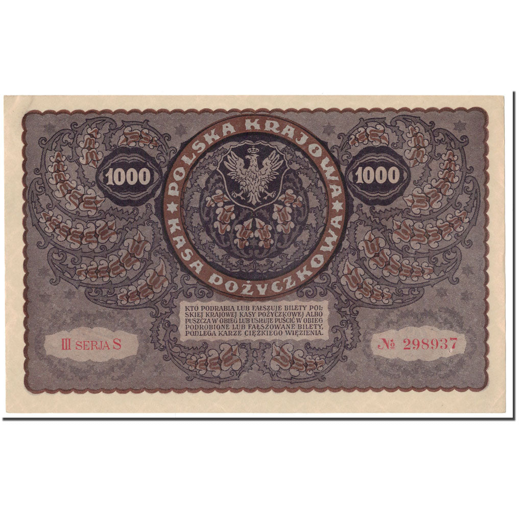 Banknote, Poland, 1000 Marek, 1919, 1919-08-23, KM:29, AU(55-58)