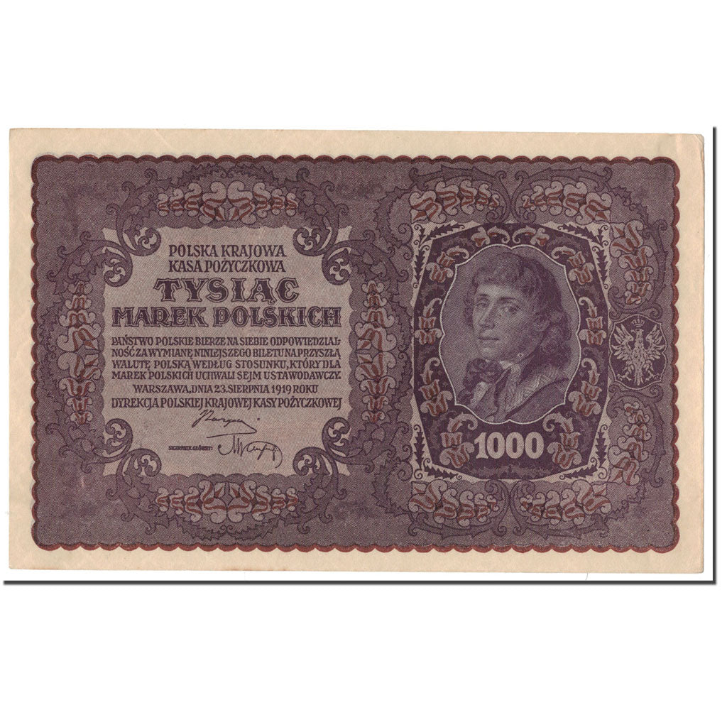 Banknote, Poland, 1000 Marek, 1919, 1919-08-23, KM:29, AU(55-58)