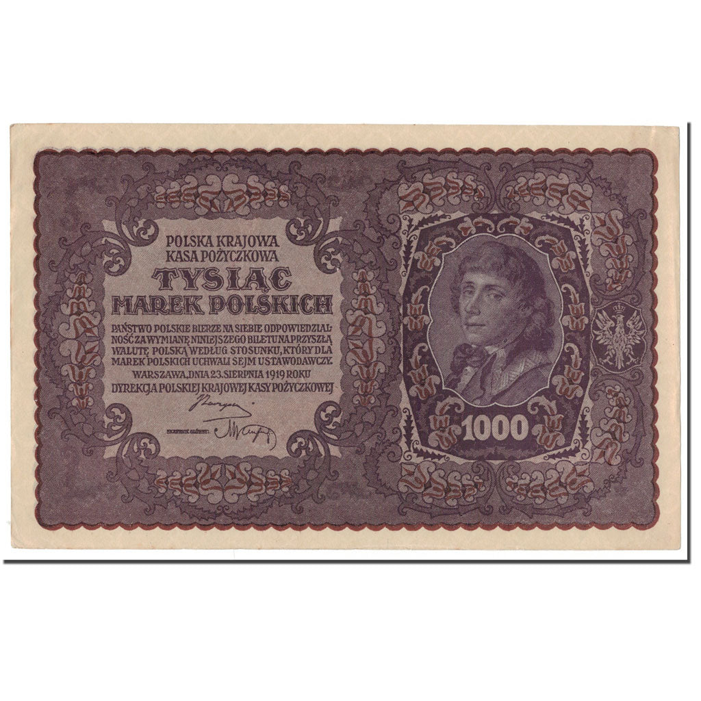 Banknote, Poland, 1000 Marek, 1919, 1919-08-23, KM:29, AU(55-58)