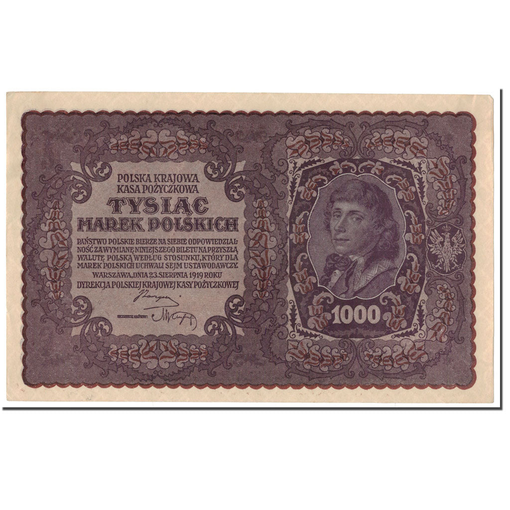 Banknote, Poland, 1000 Marek, 1919, 1919-08-23, KM:29, AU(55-58)