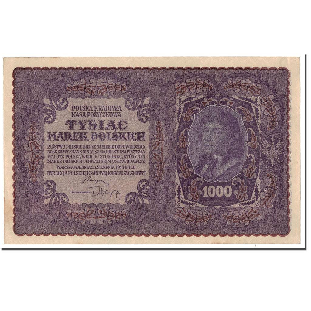 Geldschein, Polen, 1000 Marek, 1919, 1919-08-23, KM:29, SS+