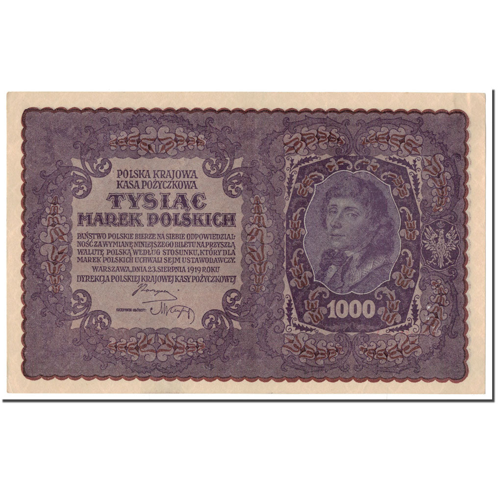 Billet, Pologne, 1000 Marek, 1919, 1919-08-23, KM:29, TTB+