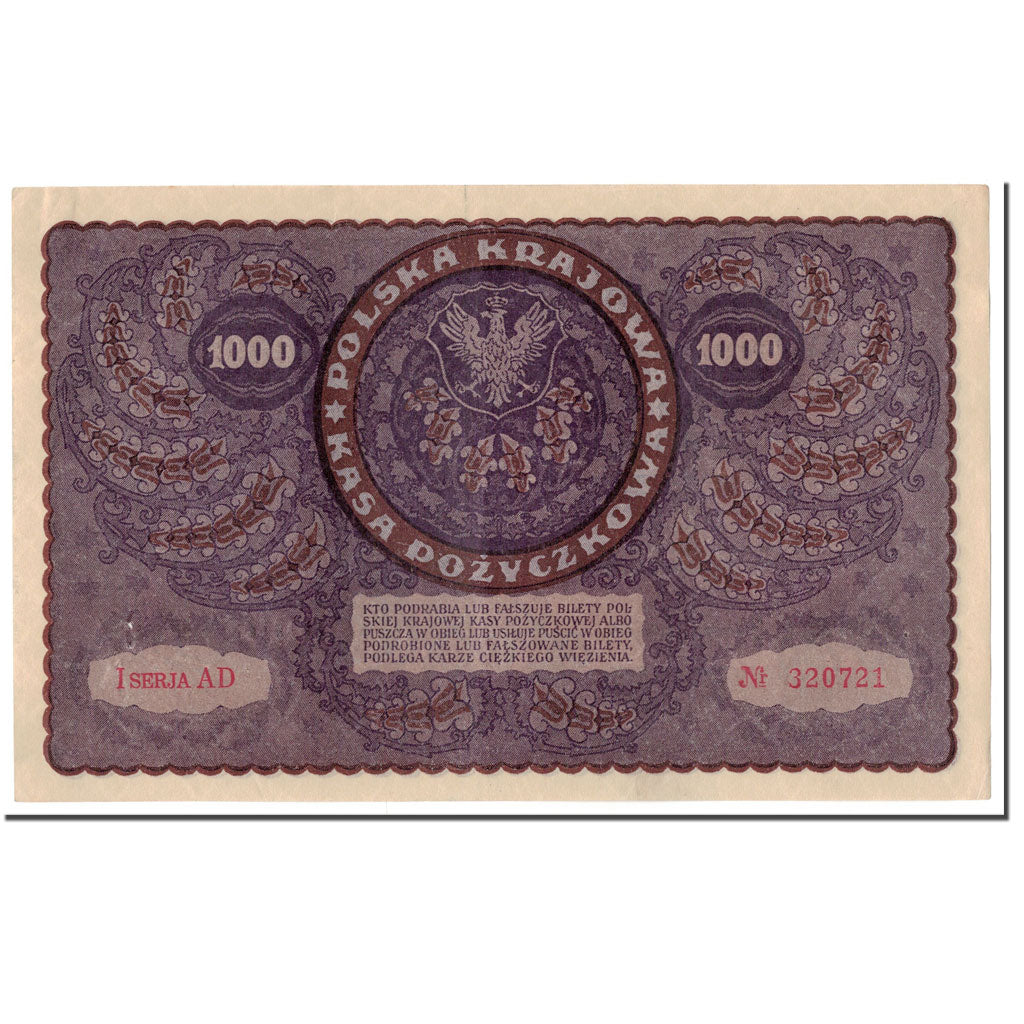Billet, Pologne, 1000 Marek, 1919, 1919-08-23, KM:29, TTB+