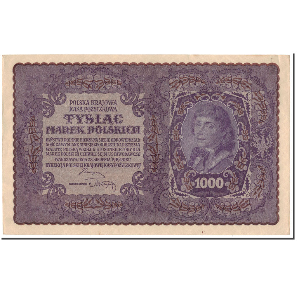 Billet, Pologne, 1000 Marek, 1919, 1919-08-23, KM:29, TTB+