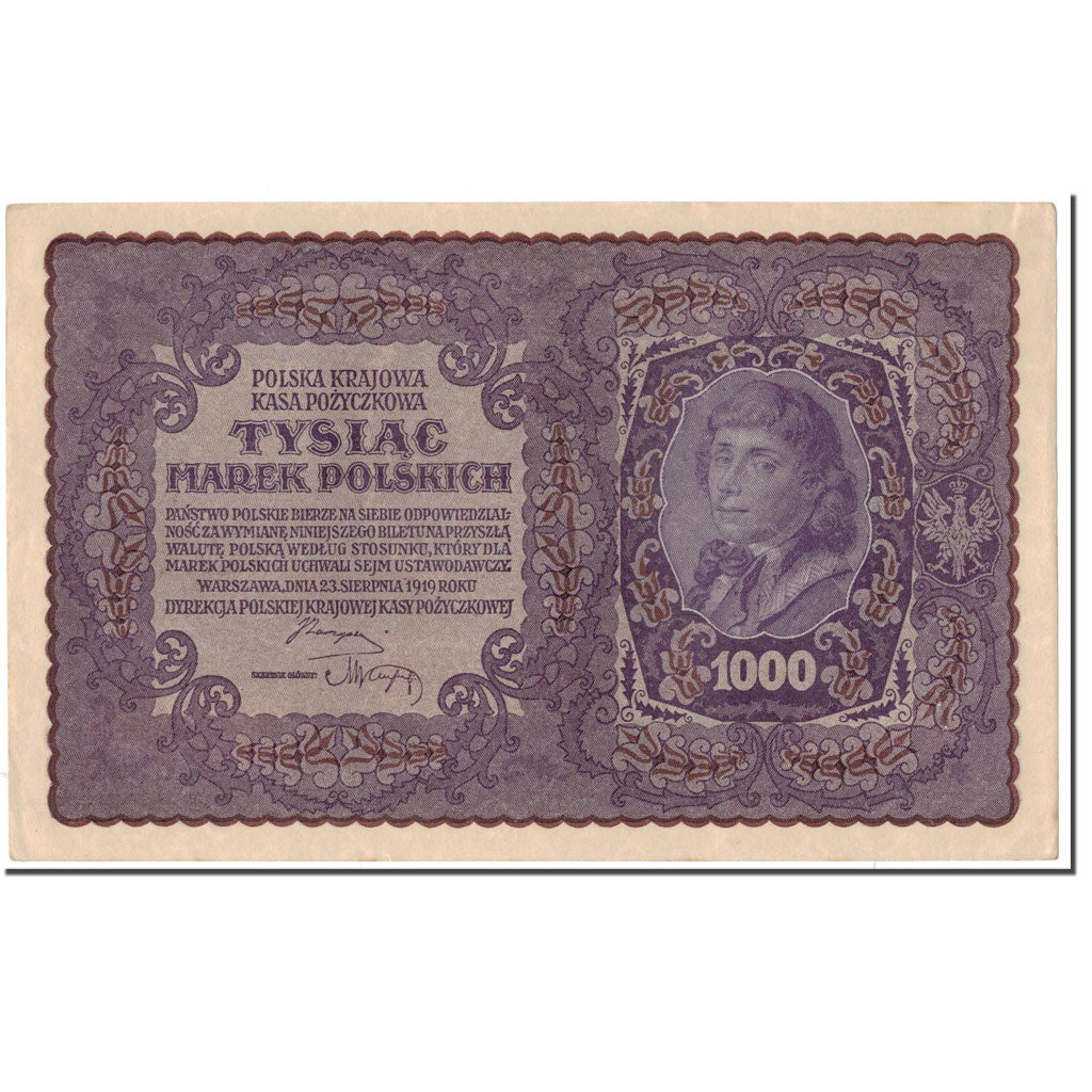 Banknote, Poland, 1000 Marek, 1919, 1919-08-23, KM:29, AU(55-58)