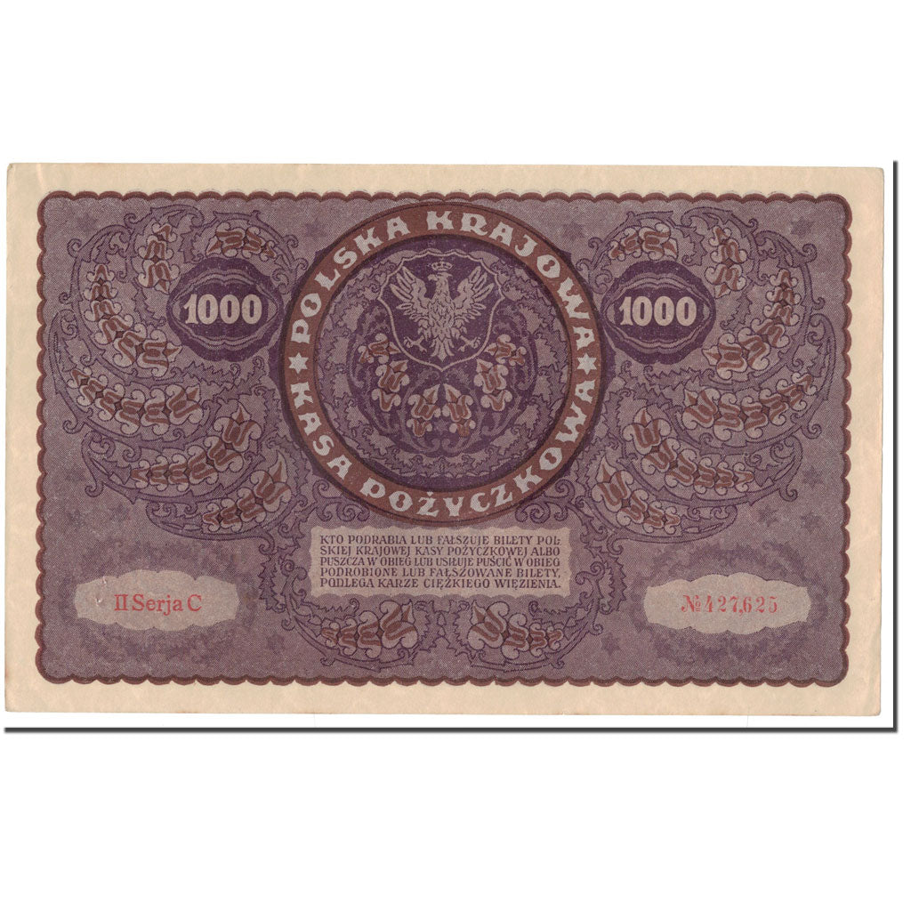 Banknote, Poland, 1000 Marek, 1919, 1919-08-23, KM:29, AU(55-58)