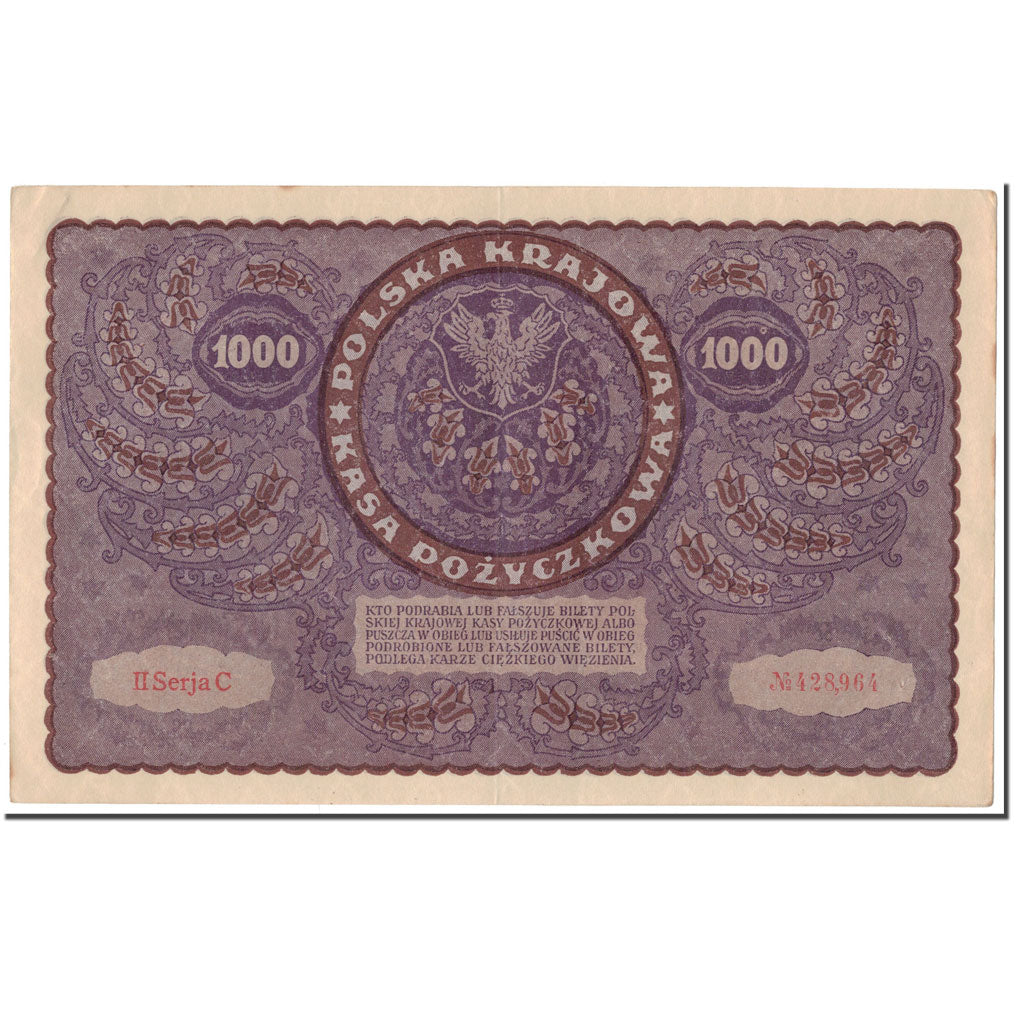 Banknote, Poland, 1000 Marek, 1919, 1919-08-23, KM:29, EF(40-45)