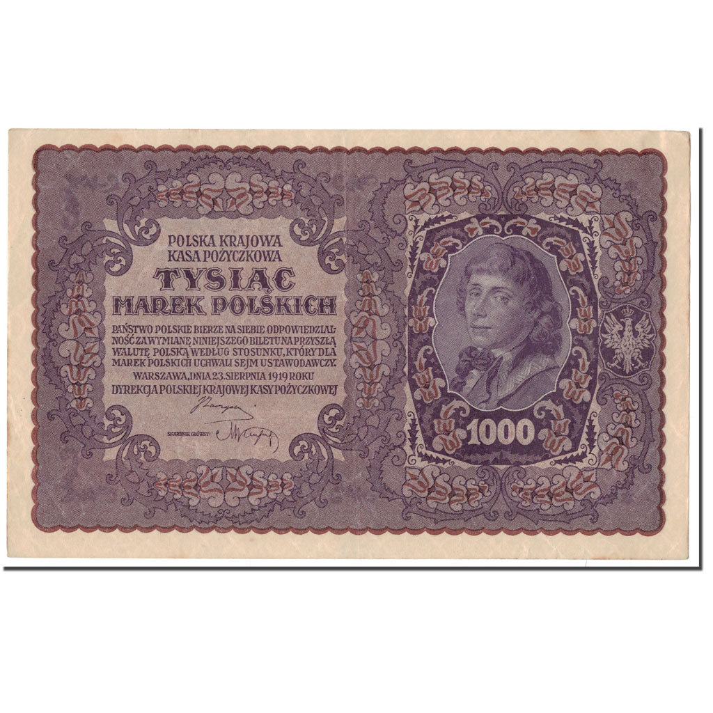 Banknote, Poland, 1000 Marek, 1919, 1919-08-23, KM:29, EF(40-45)