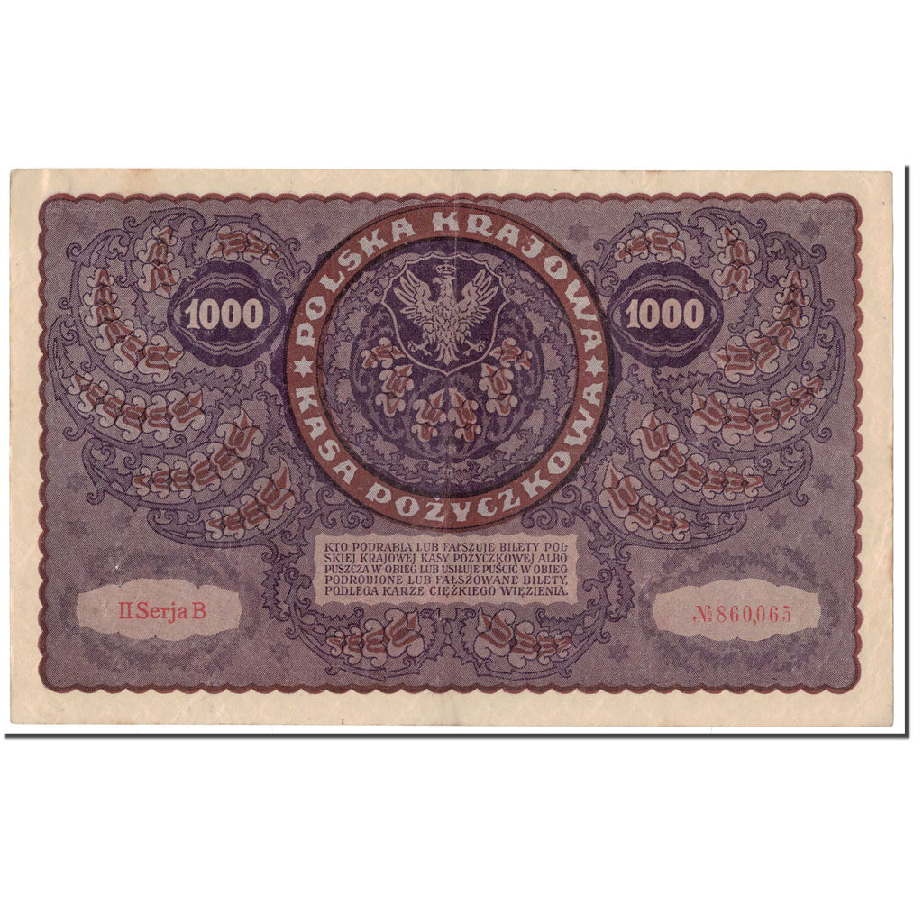 Banknote, Poland, 1000 Marek, 1919, 1919-08-23, KM:29, EF(40-45)