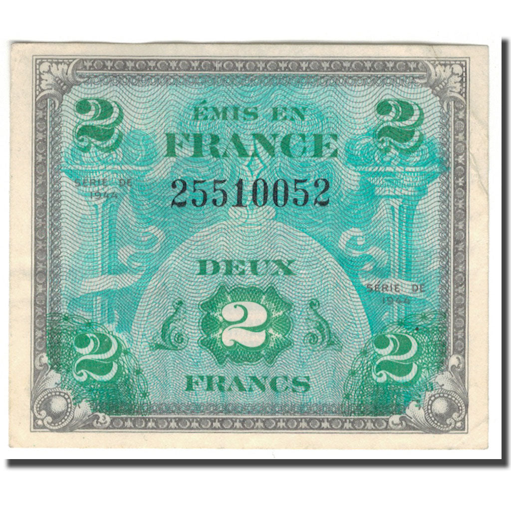 Francia, 2 Francs, 1944 Flag/France, 1944, BB+, Fayette:16.1, KM:114a