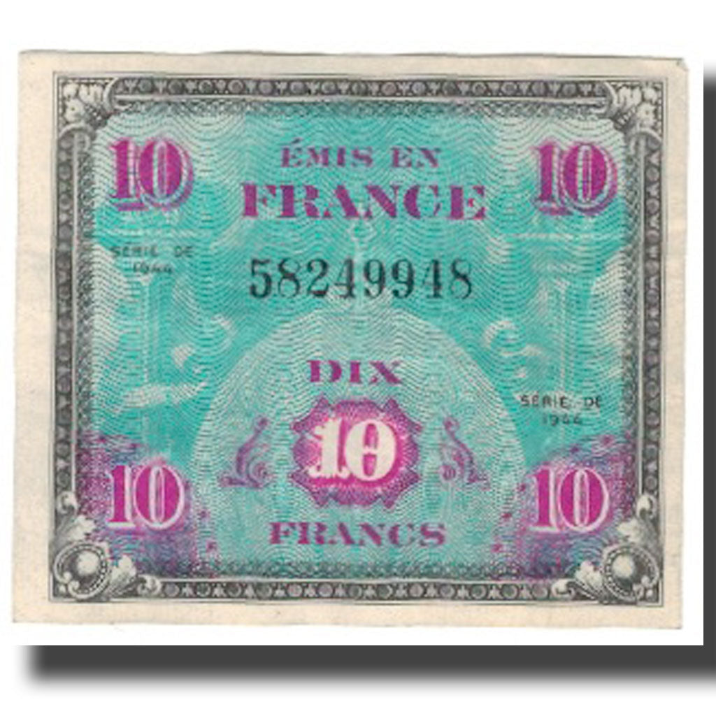 Francia, 10 Francs, 10 F 1941-1949 ''Mineur'', 1944, BB+, Fayette:18.1, KM:116a