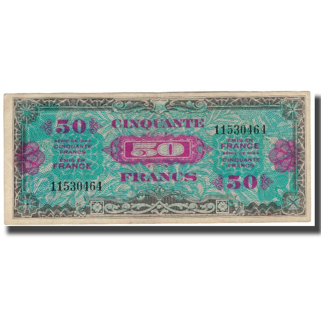 Francia, 50 Francs, 1944 Flag/France, 1944, BC+, Fayette:19.1, KM:117a