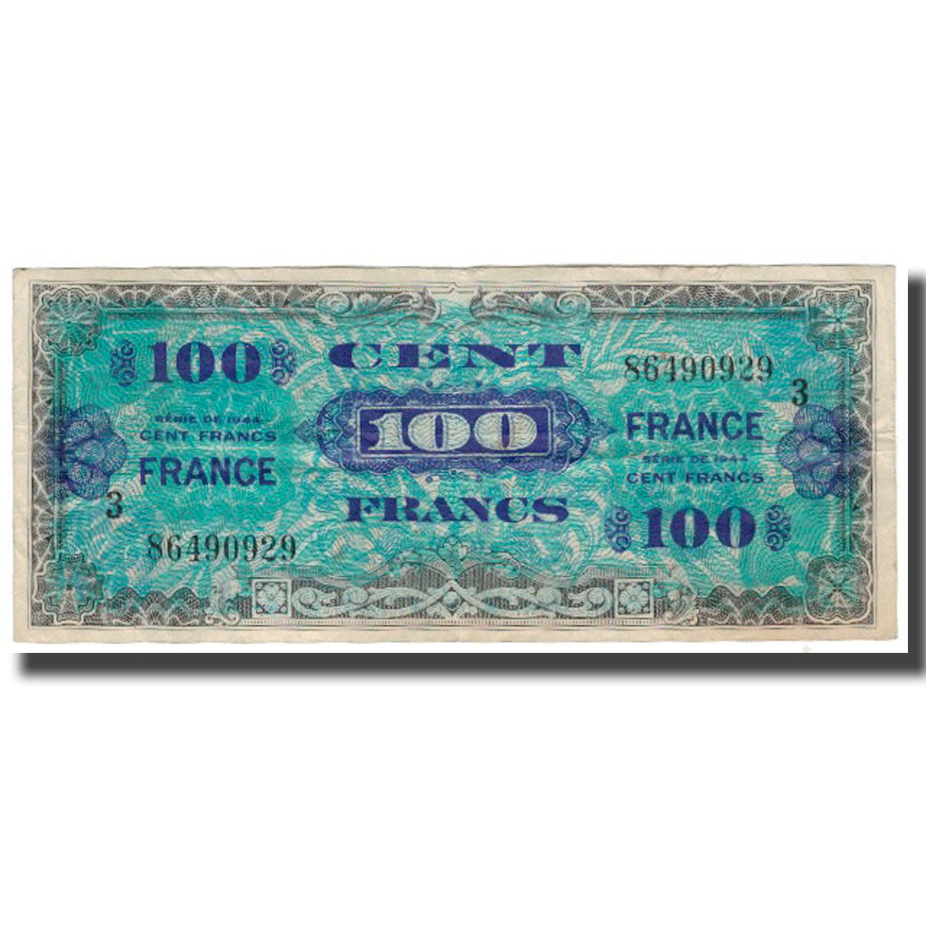 France, 100 Francs, 1944 Flag/France, 1944, TB+, Fayette:25.3, KM:123c