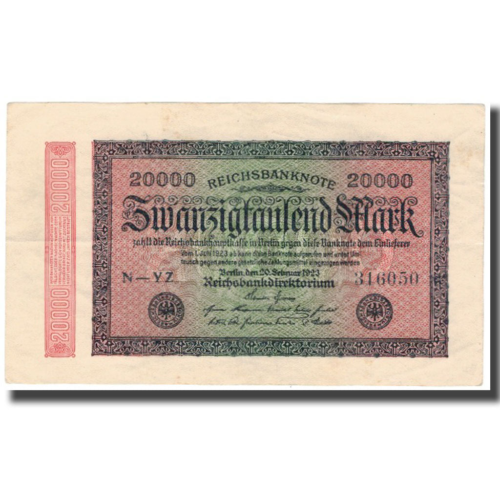 Billet, Allemagne, 20,000 Mark, 1923, 1923-02-20, KM:85a, TTB
