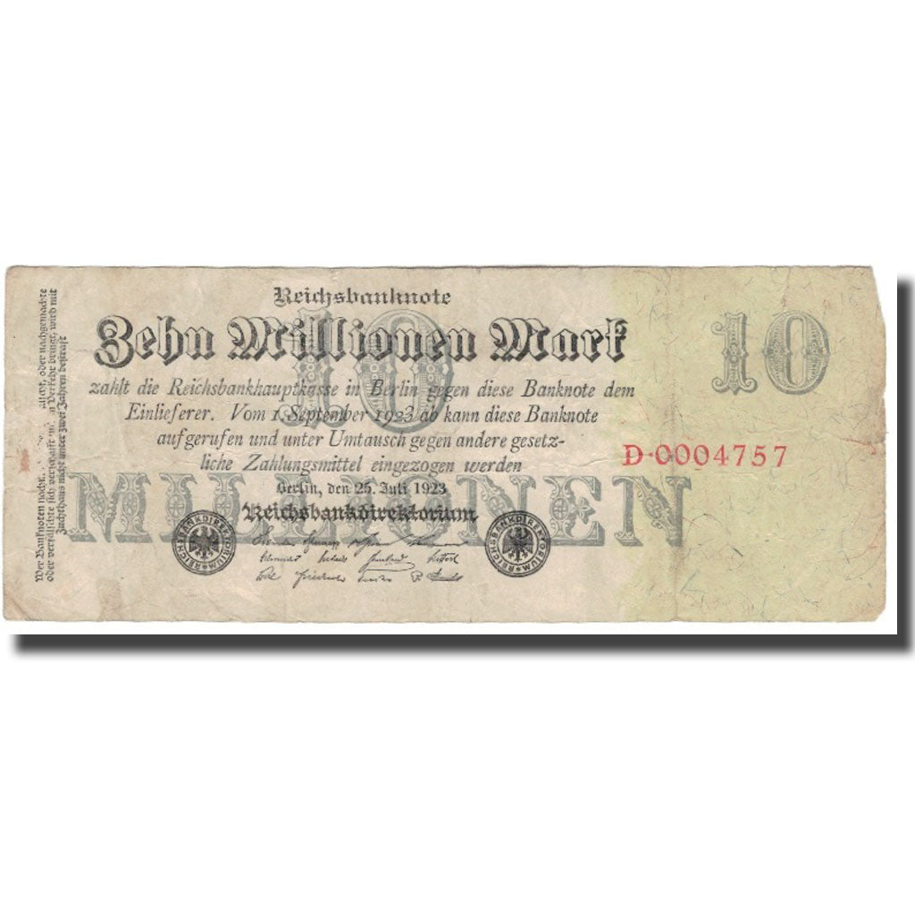 Banknote, Germany, 10 Millionen Mark, 1923, 1923-09-01, KM:96, VF(20-25)