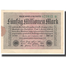 Nota, Alemanha, 50 Millionen Mark, 1923, 1923-09-01, KM:109d, EF(40-45)